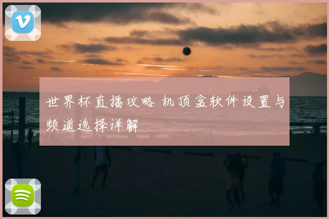 世界杯直播攻略 机顶盒软件设置与频道选择详解